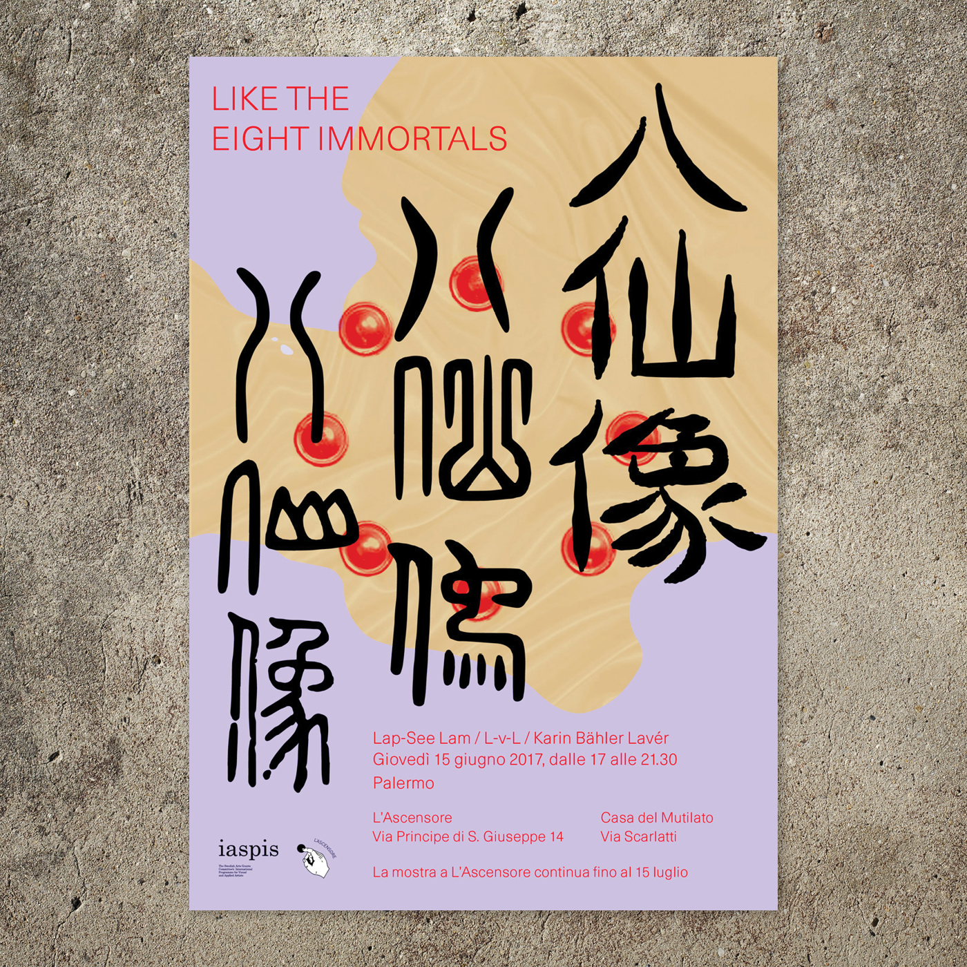 Like the 8 Immortals – poster. Designed by Thomas Bush